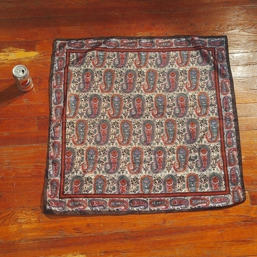 Vintage Purple, Green, and Red Paisley Floral Scarf